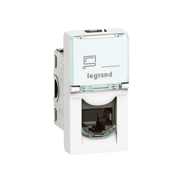 Toma RJ45 Cat. 6 UTP Mosaic 1 mód. blanco