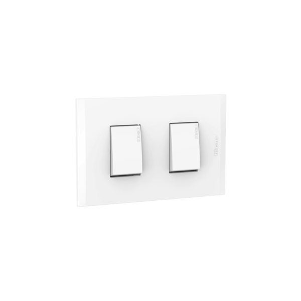 Interruptor de 3 vías doble 10AX-250V blanco c/placa blanco Bticino