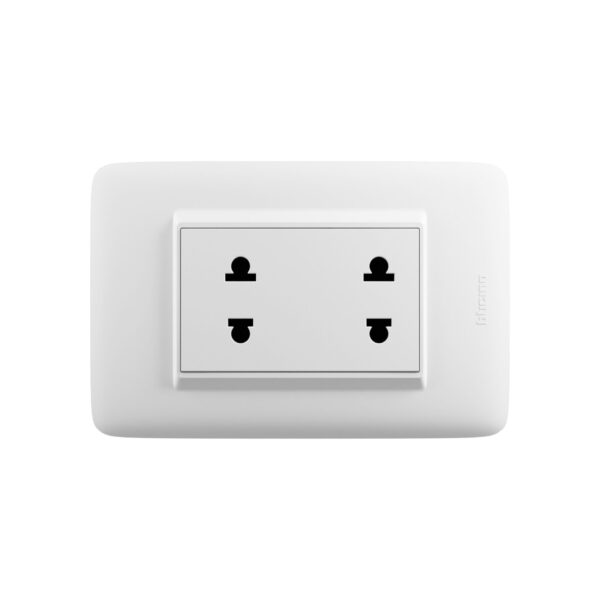 Beneficios de utilizar materiales eléctricos certificados en proyectos de gran escala 6 AP1212B Tomacorriente Universal Doble EU/US 2P Domino Sencia Plus Bticino