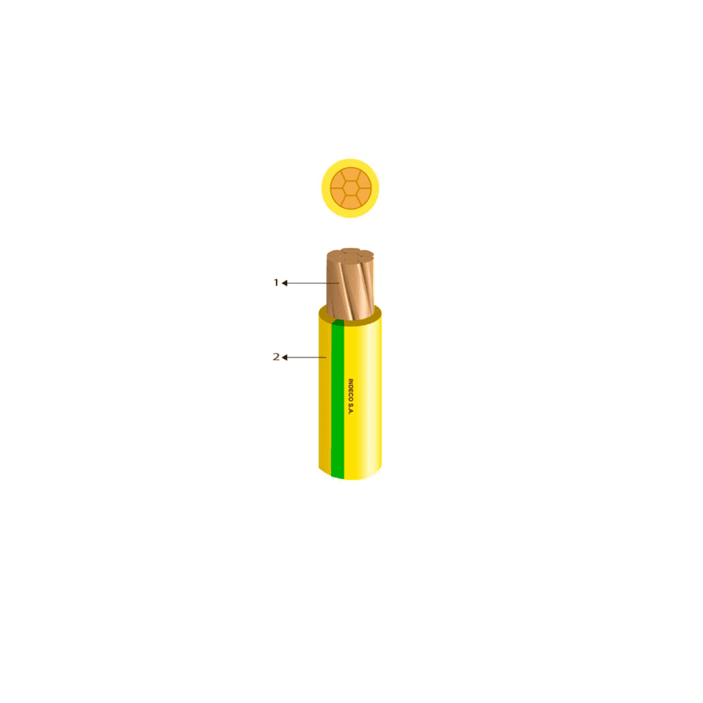 Cable NH 90 Indeco: todo lo que debes saber para venderlo bien en tu ferretería 6 Cable NH 90 0.45-0.75 KV 10 MM2 Amarillo-Verde