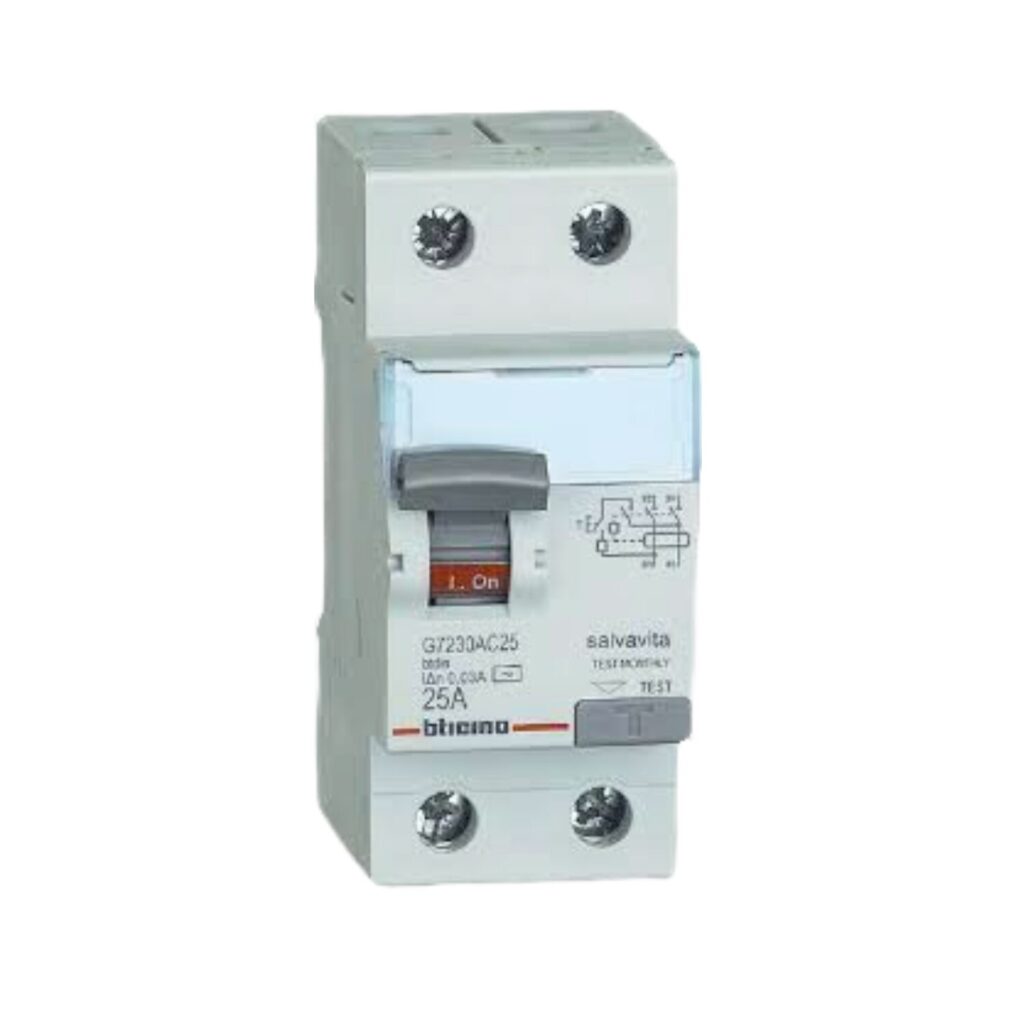 Interruptor Diferencial Bticino 2x25A (G7230AC25): La Protección que tu Familia Necesita 2 Interruptor diferencial Bticino G7230AC25 2 polos para tablero eléctrico